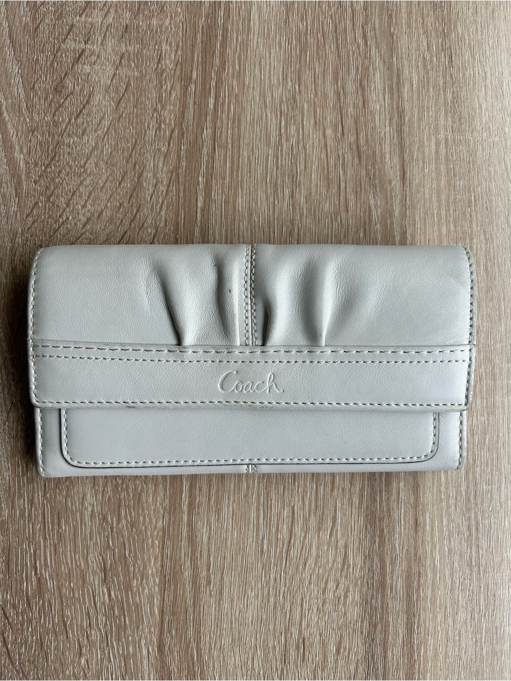 Coach Women's Cream Leather Wallet - Elegant White Finish